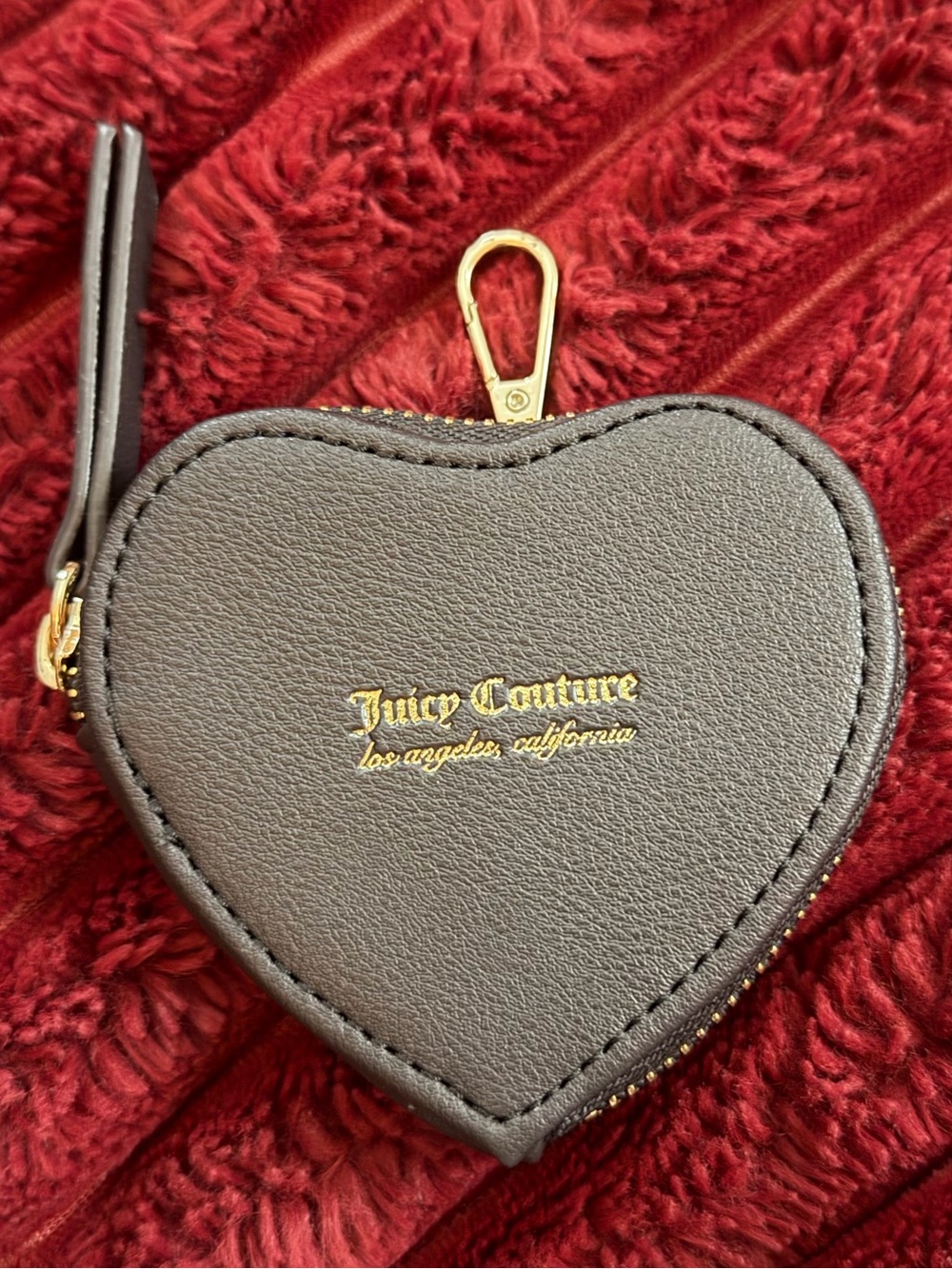 Juicy Couture Black Heart Coin Pouch with Gold Logo